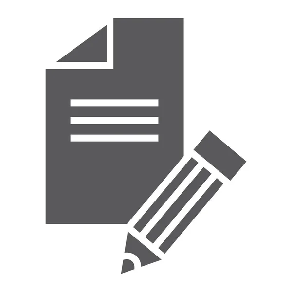 Icono de glifo de redacción, blog y contenido, signo de escritor, gráficos vectoriales, un patrón sólido sobre un fondo blanco . — Vector de stock