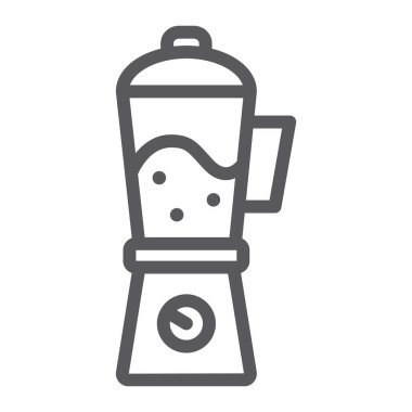 Blender satırı simgesi, ev ve ev eşyaları, vektör grafikleri, Doğrusal model beyaz bir arka plan üzerinde cihaz işareti,.