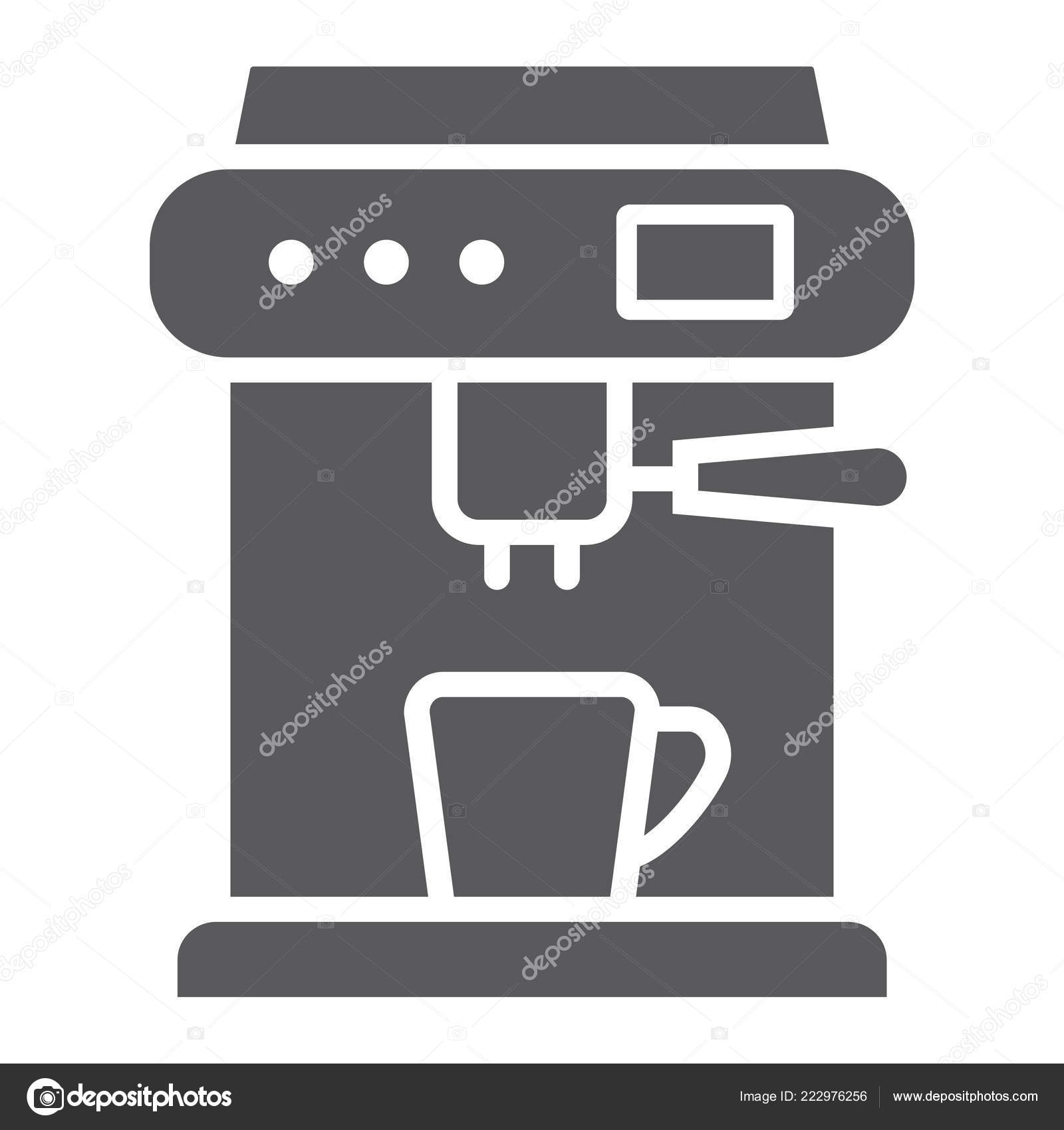 Coffee machine glyph icon, appliance and kitchen, coffee maker sign, vector  graphics, a solid pattern on a white background. Stock Vector Image by  ©amin268 #222976256