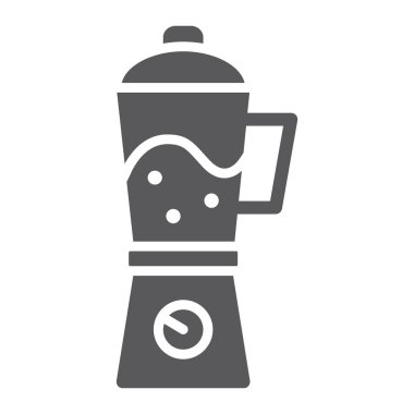 Blender glif simgesi, ev ve ev eşyaları, vektör grafikleri, beyaz zemin üzerinde sağlam bir desen cihaz işareti,.