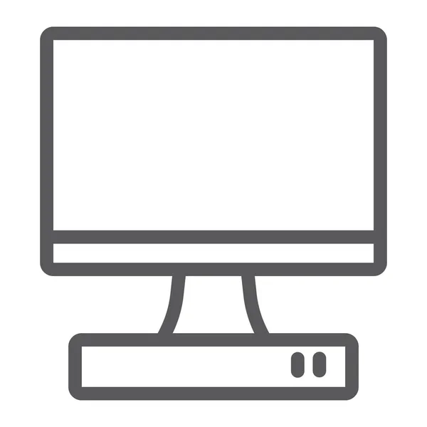 Icône de ligne de télévision, moniteur et médias, panneau de télévision, graphiques vectoriels, un motif linéaire sur un fond blanc . — Image vectorielle