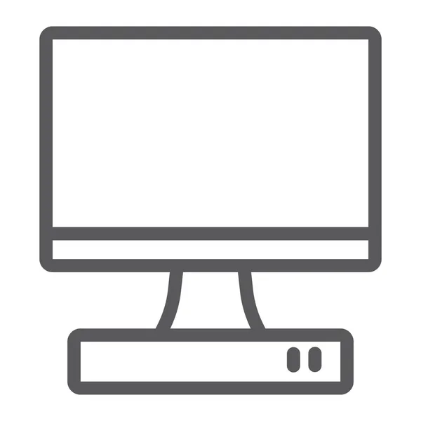 Ícone de linha de TV, monitor e mídia, sinal de televisão, gráficos vetoriais, um padrão linear em um fundo branco . — Vetor de Stock