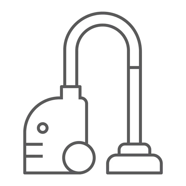 Staubsauger dünne Linie Symbol, Haushalt und Elektro, Haushaltszeichen, Vektorgrafik, ein lineares Muster auf weißem Hintergrund. — Stockvektor