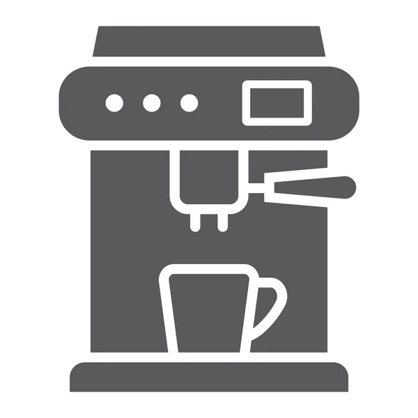 Kaffe maskin glyph ikonen, anordning och kök, kaffebryggare tecken, vektorgrafik, ett fast mönster på en vit bakgrund. — Stock vektor