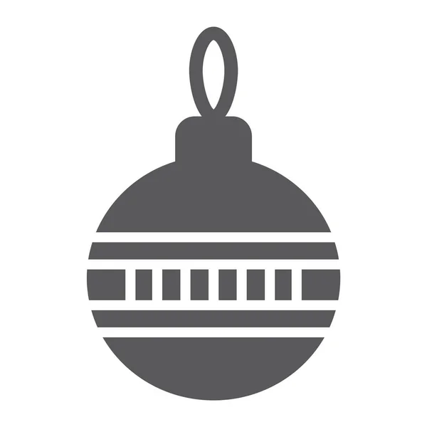 Символ шара рождественской елки, Xmas и украшения, знак безделушки, векторная графика, сплошной узор на белом фоне — стоковый вектор