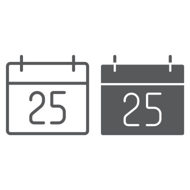 Noel takvim simgesini satırı ve bir rakamdır. ay