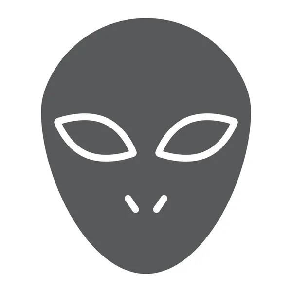 Icône de glyphe extraterrestre, espace et caractère, signe humanoïde, graphiques vectoriels, un motif solide sur un fond blanc . — Image vectorielle
