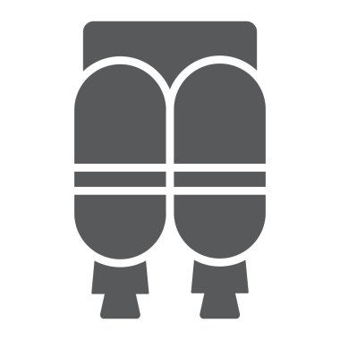 Jetpack glif simgesi, astronomi ve uzay taşıma işareti, vektör grafikleri, beyaz zemin üzerinde sağlam bir desen teknolojisi,.