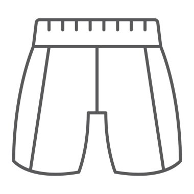 Pantolon ince çizgi simgesi, giyim ve moda, Pantolon işareti, vektör grafikleri, Doğrusal model beyaz bir arka plan üzerinde.