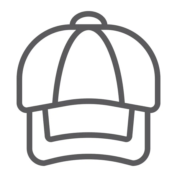 Cap ícone de linha, roupas e casual, sinal de chapéu, gráficos vetoriais, um padrão linear em um fundo branco . — Vetor de Stock