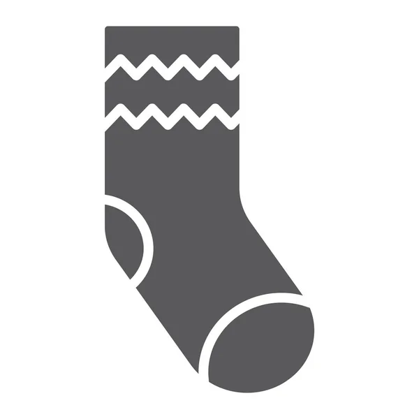 Glyphe de chaussettes icône, vêtements et vêtements, signe de bonneterie, graphiques vectoriels, un motif solide sur un fond blanc . — Image vectorielle