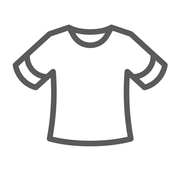T-shirt satırı simgesi, giyim ve moda, gömlek işareti, vektör grafik, bir doğrusal model beyaz bir arka plan üzerinde. — Stok Vektör