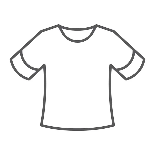 T-shirt thin line icon, clothing and fashion, shirt sign, vector graphics, a linear pattern on a white background. — Stock Vector