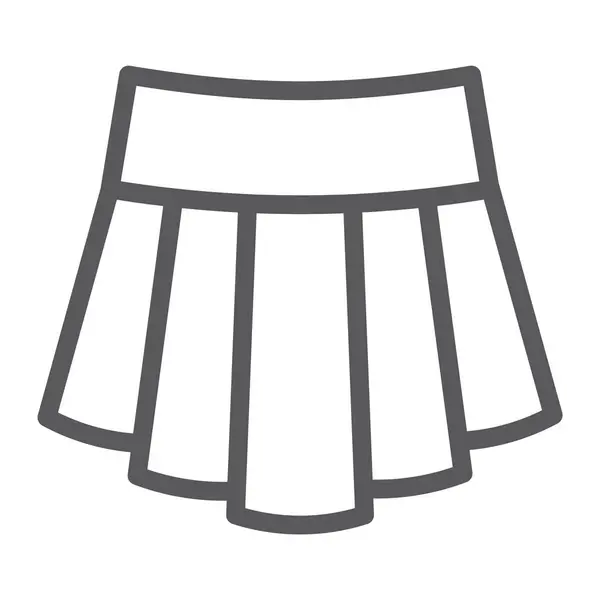 Ikona čáry sukně, oblečení a žena, dívka oblečení znamení, vektory, lineární vzor na bílém pozadí. — Stockový vektor