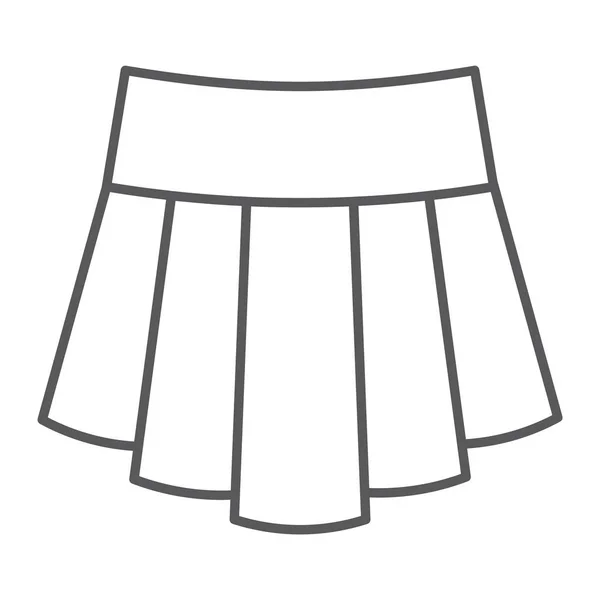 Saia ícone de linha fina, roupas e feminino, sinal de roupa de menina, gráficos vetoriais, um padrão linear em um fundo branco . — Vetor de Stock