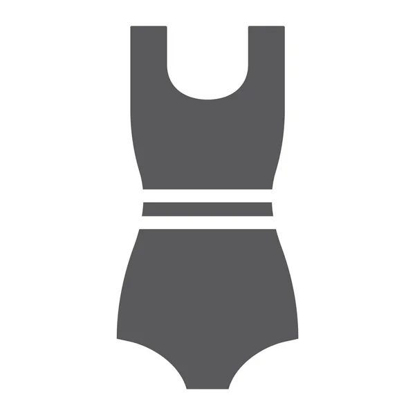 Badeanzug Glyphen-Symbol, Kleidung und Strand, Badeanzug Zeichen, Vektorgrafik, ein durchgehendes Muster auf weißem Hintergrund. — Stockvektor