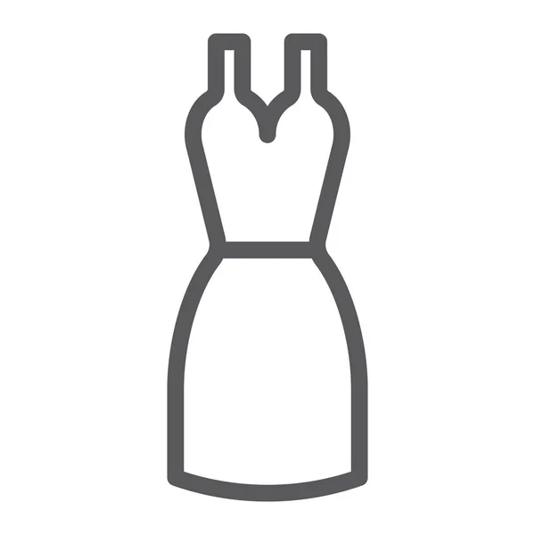 Vestido ícone de linha, roupas e fêmea, sinal de vestido, gráficos vetoriais, um padrão linear em um fundo branco . — Vetor de Stock