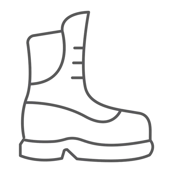 Boot thin line icon, clothing and footwear, shoe sign, vector graphics, a linear pattern on a white background. — Stock Vector
