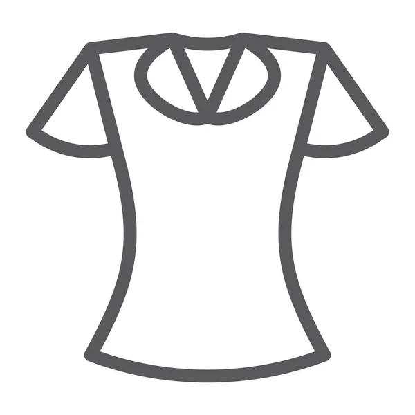 Знак Линии Блузки Одежда Мода Знак Женской Рубашки Векторная Графика — стоковый вектор
