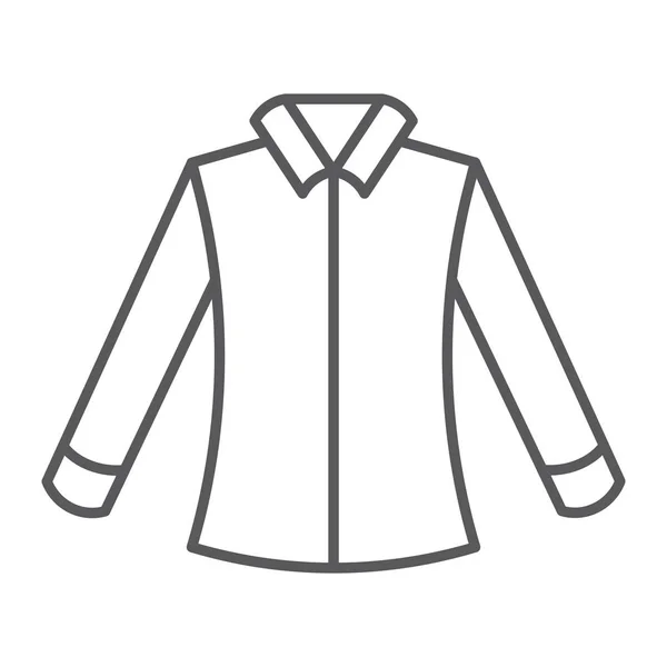 Hemd dünne Linie Symbol, Kleidung und formale, Bluse Zeichen, Vektorgrafik, ein lineares Muster auf weißem Hintergrund. — Stockvektor