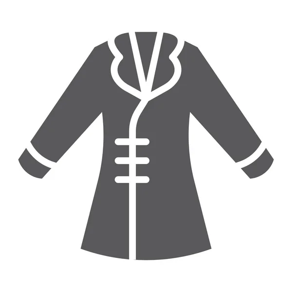Ikony glyfů kabát, oblečení a móda, bunda znamení, vektorové grafiky, solidní vzor na bílém pozadí. — Stockový vektor