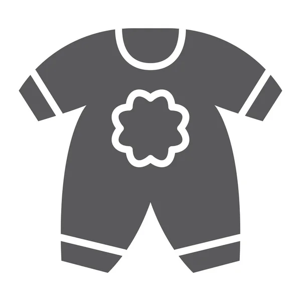 Vêtements bébé icône de glyphe, enfant et vêtements, signe de robe de corps, graphiques vectoriels, un motif solide sur un fond blanc . — Image vectorielle