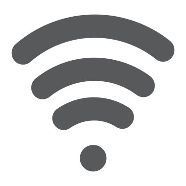 Wi-fi glif simgesi, kablosuz ve iletişim, internet işareti, vektör grafikleri, beyaz zemin üzerinde sağlam bir desen.