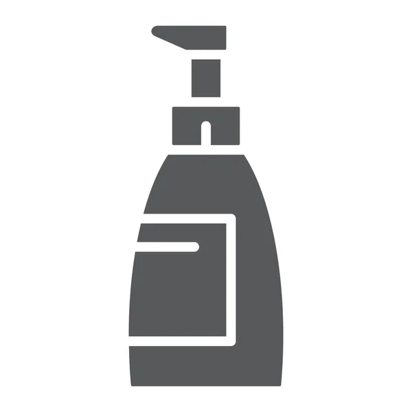 Tvål glyph ikon, kosmetiska och tvätta, flaska tecken, vektorgrafik, ett fast mönster på en vit bakgrund, eps 10. — Stock vektor