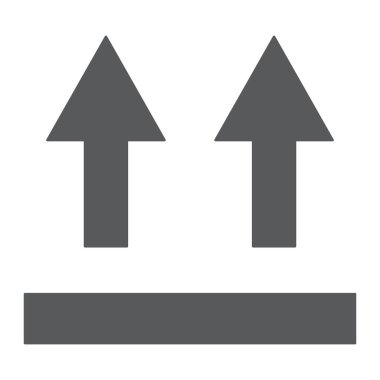 Glif simgesi, ambalaj ve etiket, okları yan tabela, vektör grafikleri, beyaz zemin üzerinde sağlam bir desen bu tarafa.