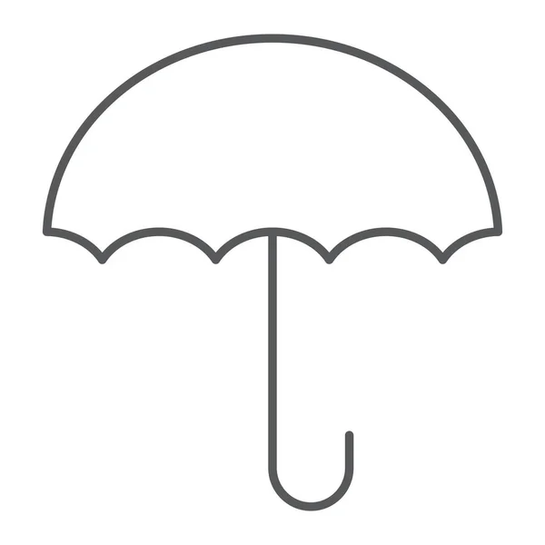 Hålla torrt tunn linje-ikonen, förpackningen och etiketten, paraply tecken, vektorgrafik, en linjär mönster på en vit bakgrund. — Stock vektor