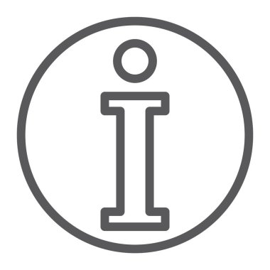 Bilgi satırı simgesi, yardım ve bilgilendirmek, bilgi işareti, vektör grafikleri, Doğrusal model beyaz bir arka plan üzerinde.