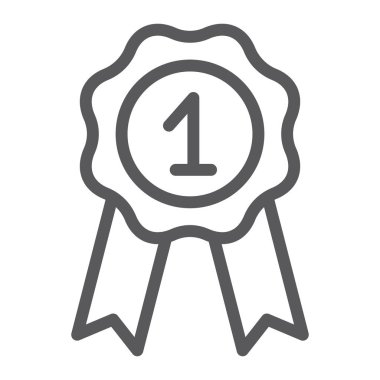 En iyi teklif satırı simgesi, promosyon ve reklam, rozet işareti, vektör grafik, bir doğrusal model beyaz bir arka plan üzerinde.