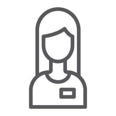 Yardım satırı simgesi, hizmet ve yardım, operatör işareti, vektör grafikleri, Doğrusal model beyaz bir arka plan üzerinde.