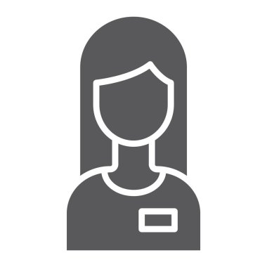 Yardım glif simgesi, hizmet ve yardım, operatör işareti, vektör grafikleri, beyaz zemin üzerinde sağlam bir desen.