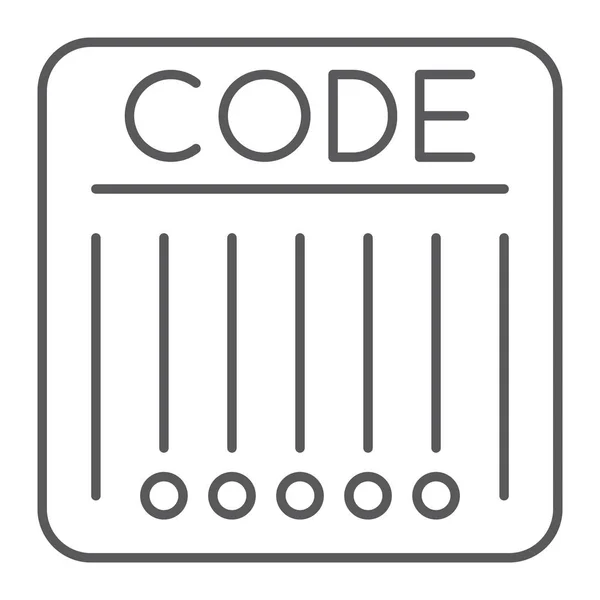 Barcode thin line icon, retail and strip, code sign, vector graphics, a linear pattern on a white background. — Stock Vector