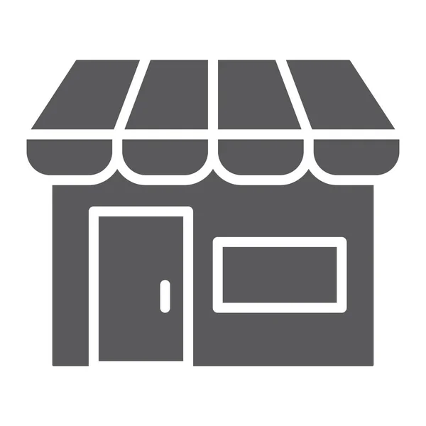 Marketplace glyph ikon, butik och butik, marknaden tecken, vektorgrafik, ett fast mönster på en vit bakgrund. — Stock vektor