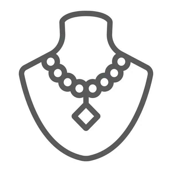 Maniquí con línea de collar icono, joyería y accesorio, maniquí con signo de joyería, gráficos vectoriales, un patrón lineal sobre un fondo blanco . — Vector de stock
