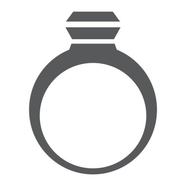 Halka glif simgesi, takı ve aksesuar, mücevher işareti, vektör grafikleri, beyaz zemin üzerinde sağlam bir desen.