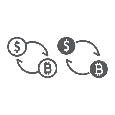 Exchange satır ve karakter simgesi, bitcoin