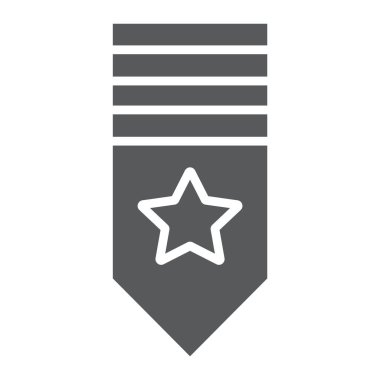 Omuz glif simgesi, rozet ve ordu, apolet işareti, vektör grafikleri, sağlam bir desen beyaz bir arka plan üzerinde rütbe.