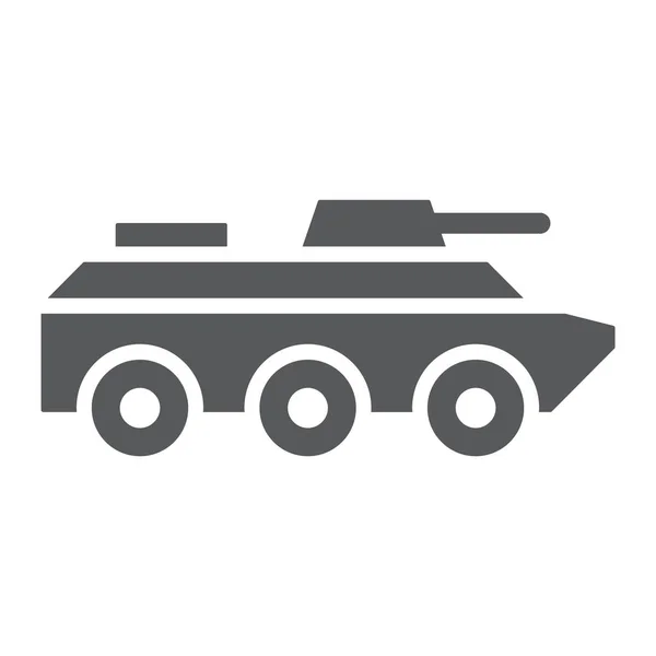 Amfibi araç glif simgesi, taşıma ve ordu, tank işareti, vektör grafikleri, beyaz zemin üzerinde sağlam bir desen. — Stok Vektör