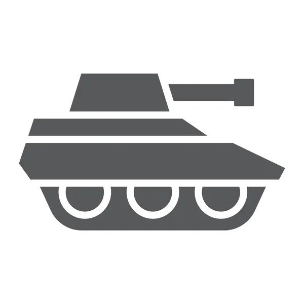 Ícone militar do glifo do tanque, guerra e exército, sinal do veículo, gráficos vetoriais, um padrão sólido em um fundo branco . —  Vetores de Stock