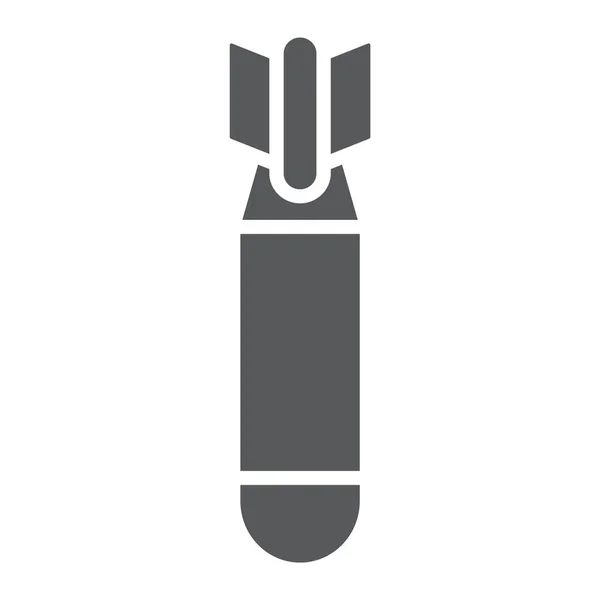 Air bomb glyph icon, arma e militare, segno missilistico, grafica vettoriale, un solido modello su sfondo bianco . — Vettoriale Stock