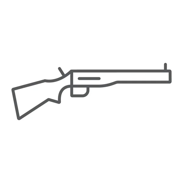 Shotgun dunne lijn icoon-, wapen- en militair, geweer teken, vector graphics, een lineair patroon op een witte achtergrond. — Stockvector