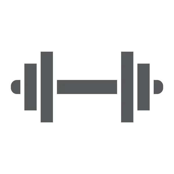 Barbell glyph icon, sport and equipment, dumbbell sign, vector graphics, a solid pattern on a white background. — Stock Vector