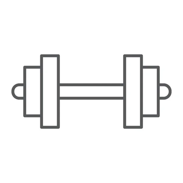 Barbell thin line icon, sport and equipment, dumbbell sign, vector graphics, a linear pattern on a white background. — Stock Vector