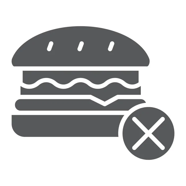 Kein Fast-Food-Symbol, Food and Stop, Burger-Zeichen, Vektorgrafik, ein durchgehendes Muster auf weißem Hintergrund. — Stockvektor