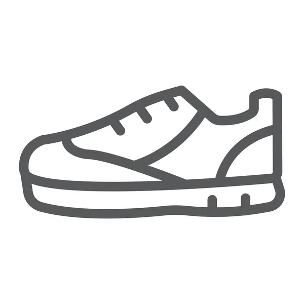 Αθλητικά παπούτσια γραμμή εικονίδιο, υποδημάτων και υποδημάτων, ύπουλος σημάδι, διανυσματικά γραφικά, ένα γραμμικό σε λευκό φόντο. — Διανυσματικό Αρχείο
