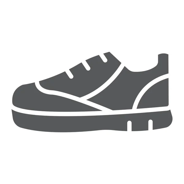 Scarpe sportive icona glyph, calzature e scarpe, sneaker segno, grafica vettoriale, un modello solido su uno sfondo bianco . — Vettoriale Stock