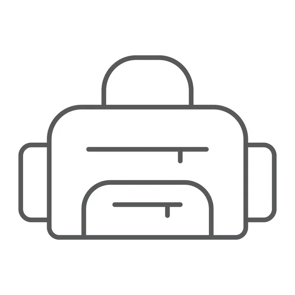 Sporttasche dünne Linie Symbol, Sport und Gepäck, Fitness-Tasche Zeichen, Vektorgrafik, ein lineares Muster auf weißem Hintergrund. — Stockvektor